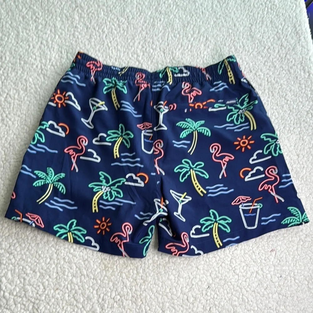 Chubbies Navy Tropical Print Swim Trunks
